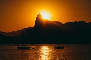 Silhouette of Two Boats on Body of Water in Rio de Janeiro City